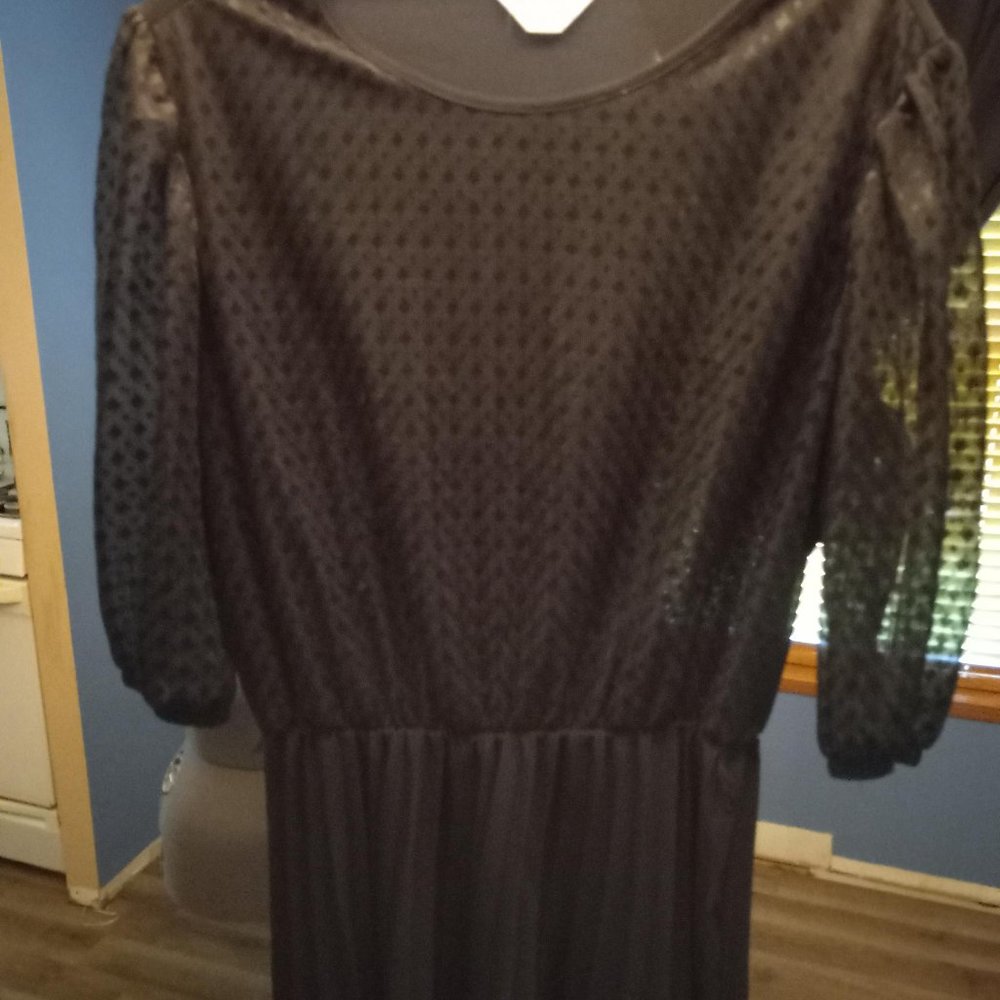 Vintage Black 3/4 sleeve  dress